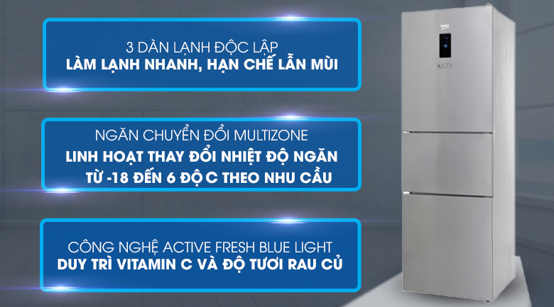 Tủ lạnh Beko Inverter 340 lít RTNT340E50VZX - 3