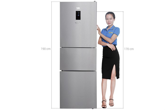 Tủ lạnh Beko Inverter 340 lít RTNT340E50VZX Màu Xám