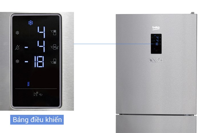 Tủ lạnh Beko Inverter 340 lít RTNT340E50VZX Màu Xám