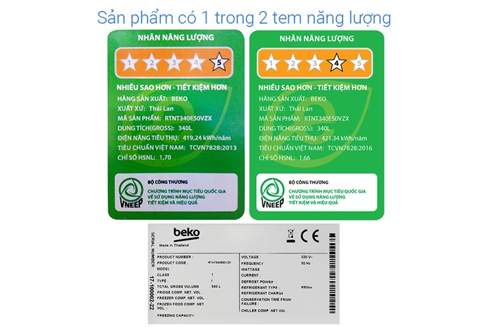 Tủ lạnh Beko Inverter 340 lít RTNT340E50VZX Màu Xám