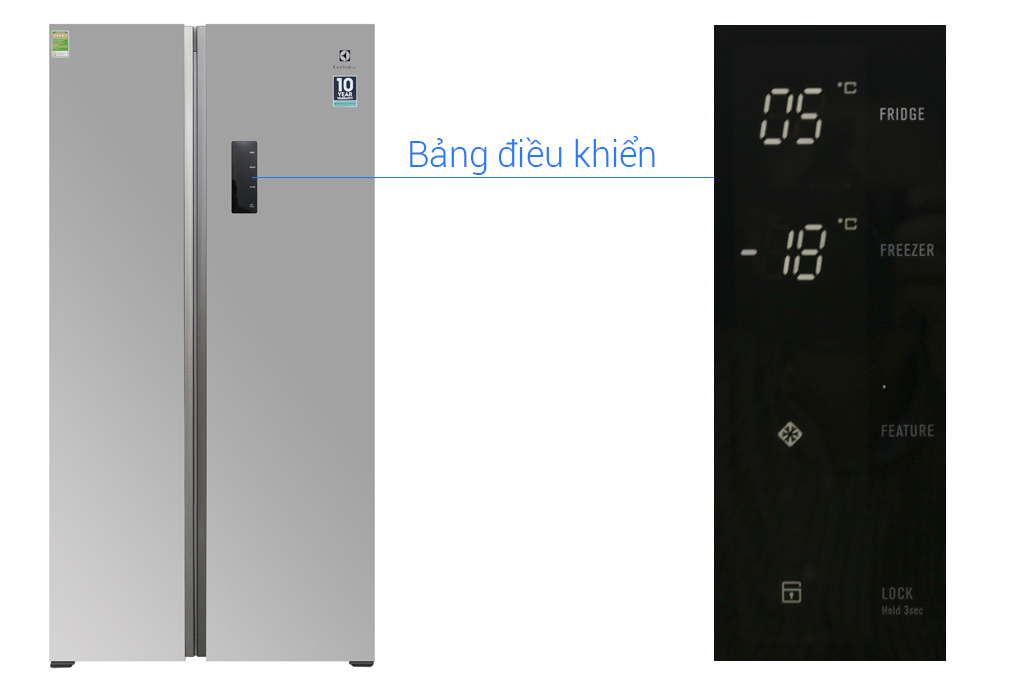 Tủ lạnh Electrolux Inverter 492 lít ESE5301AG-VN Màu Bạc
