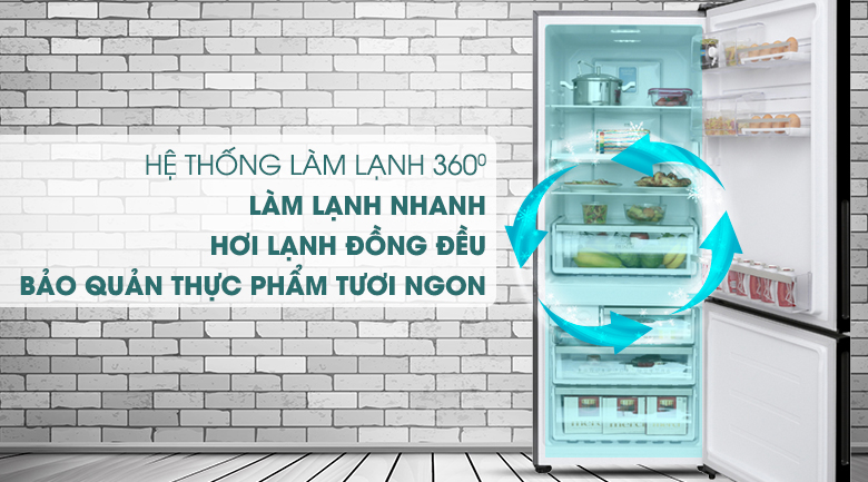 Công nghệ làm lạnh 360 độ làm lạnh thực phẩm nhanh chóng, đồng đều -Tủ lạnh Electrolux Inverter 418 lít EBE4502BA