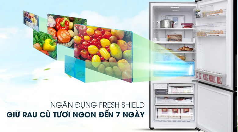 Ngăn đựng rau quả có khả năng điều chỉnh độ ẩm mới lạ - Tủ lạnh Electrolux Inverter 418 lít EBE4502BA