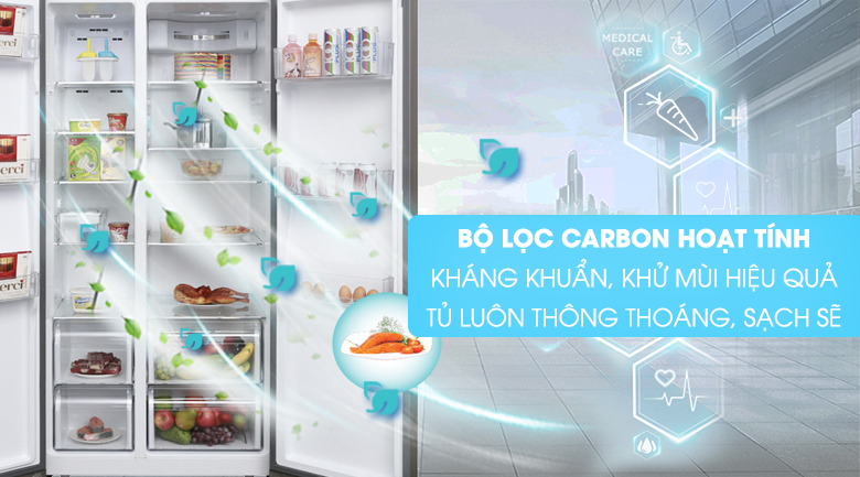 Bộ lọc carbon hoạt tính - Tủ lạnh Aqua 565 lít AQR-IG585AS SG