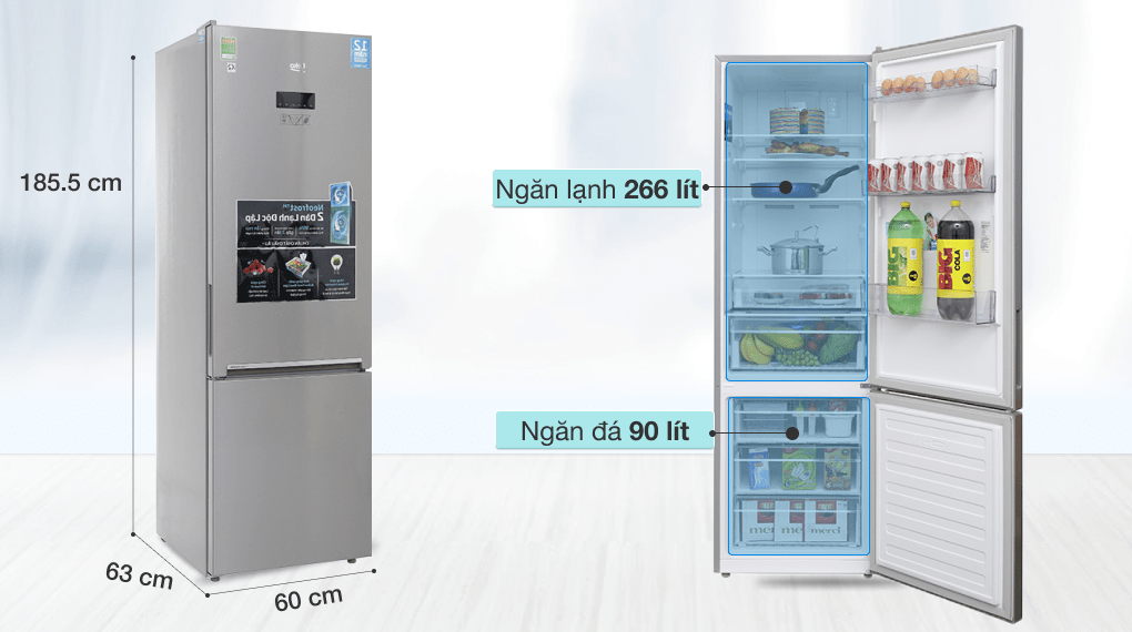 Tủ lạnh Beko Inverter 356 lít RCNT375E50VZX