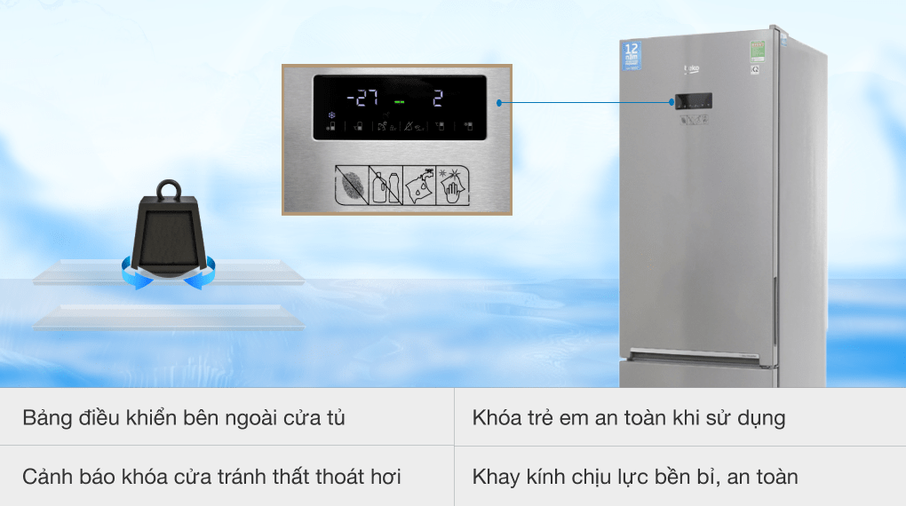 Tủ lạnh Beko Inverter 323 lít RCNT340E50VZX