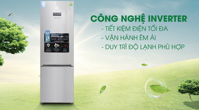 Công nghệ Inverter - Tủ lạnh Beko Inverter 340 lít RCNT340E50VZX