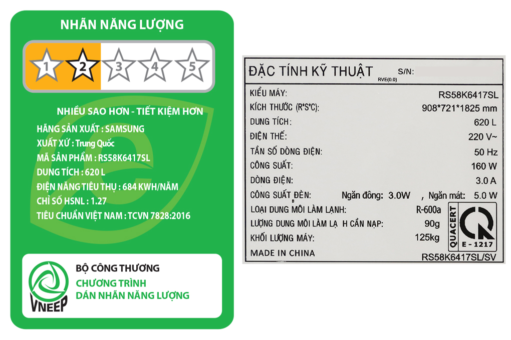 Tủ lạnh Samsung Inverter 575 lít RS58K6417SL/SV Màu Bạc