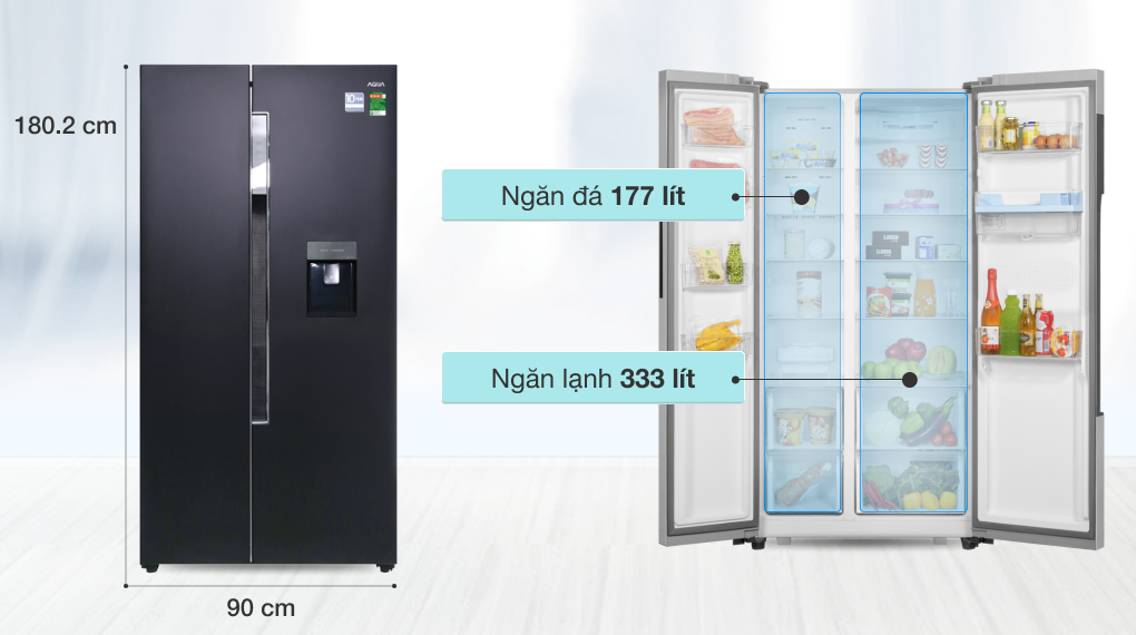Tủ lạnh Aqua Inverter 510 lít AQR-I565AS BS