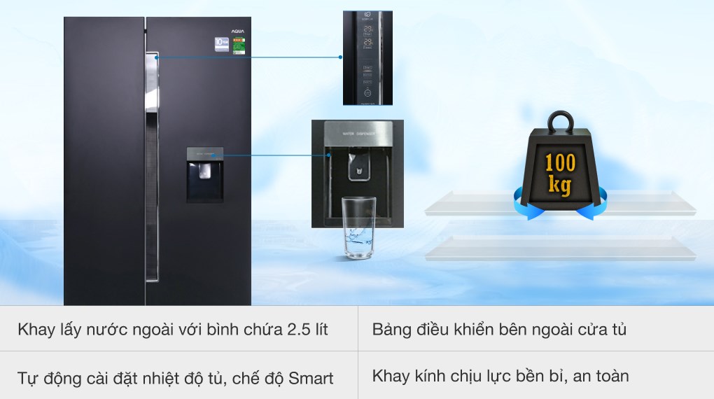 Tủ lạnh Aqua Inverter 510 lít AQR-I565AS BS