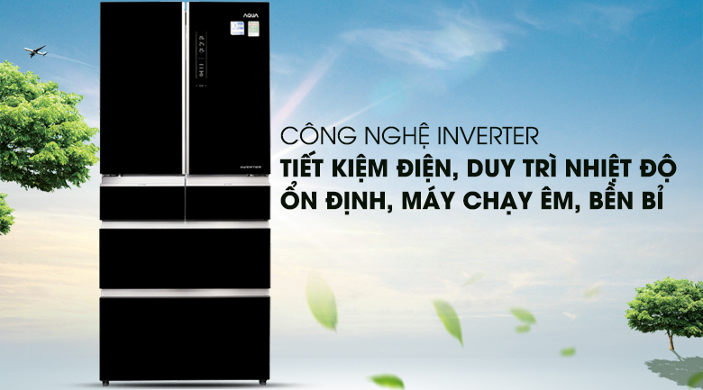 Công nghệ Inverter - Tủ lạnh Aqua Inverter 553 lít AQR-IG686AM GB