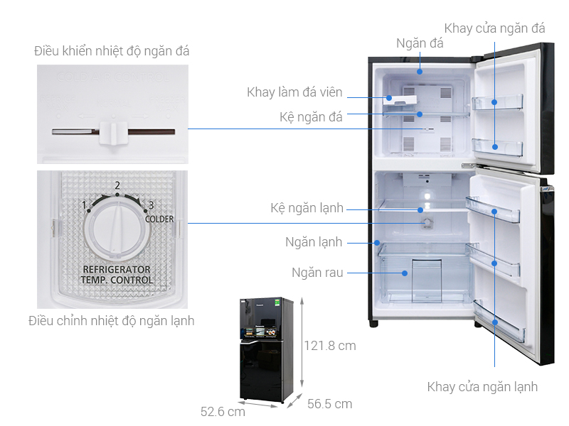 Thông số kỹ thuật Tủ lạnh Panasonic Inverter 152 lít NR-BA178PKV1