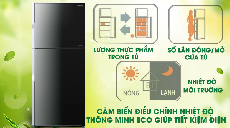 Cảm biến Eco - Tủ lạnh Hitachi Inverter 395 lít R-VG470PGV3 XGR Cảm biến Eco - Tủ lạnh Hitachi Inverter 395 lít R-VG470PGV3 XGR