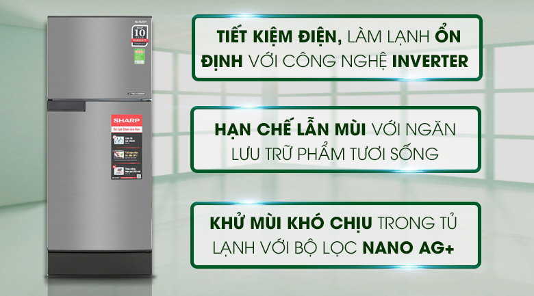 Tủ lạnh Sharp Inverter 150 lít SJ-X176E-SL - 21