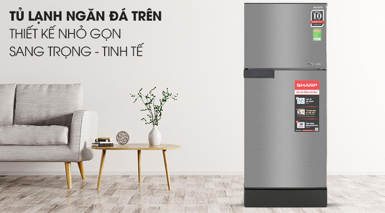 Tủ lạnh Sharp Inverter 150 lít SJ-X176E-SL - Thiết kế nhỏ gọn, tinh tế