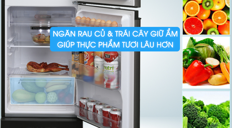 Ngăn rau củ giữ tươi thực phẩm lâu hơn - Tủ lạnh Sharp Inverter 165 lít SJ-X176E-SL Tủ lạnh Sharp Inverter 165 lít SJ-X176E-SL - Ngăn rau củ giữ tươi thực phẩm lâu hơn