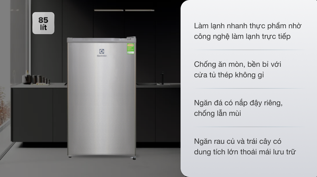 Tủ lạnh Electrolux 85 lít EUM0900SA