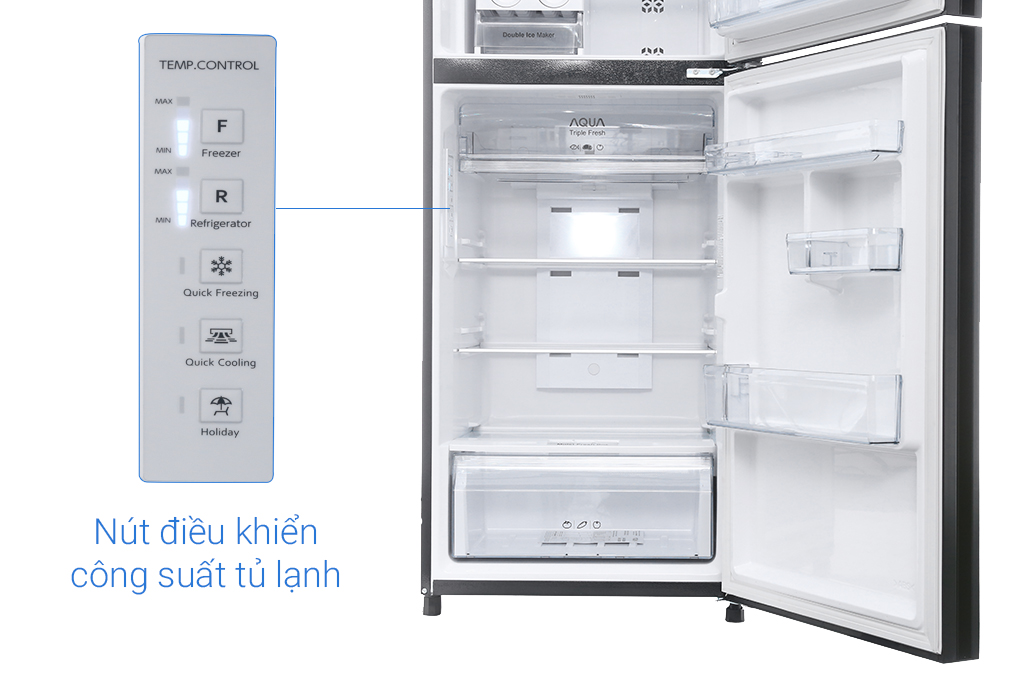Tủ lạnh Aqua Inverter 275 lít AQR-IG316DN GB Màu Đen
