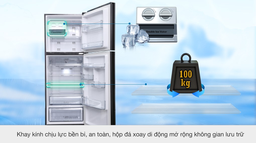Tủ lạnh Aqua Inverter 318 lít AQR-IG356DN GBN