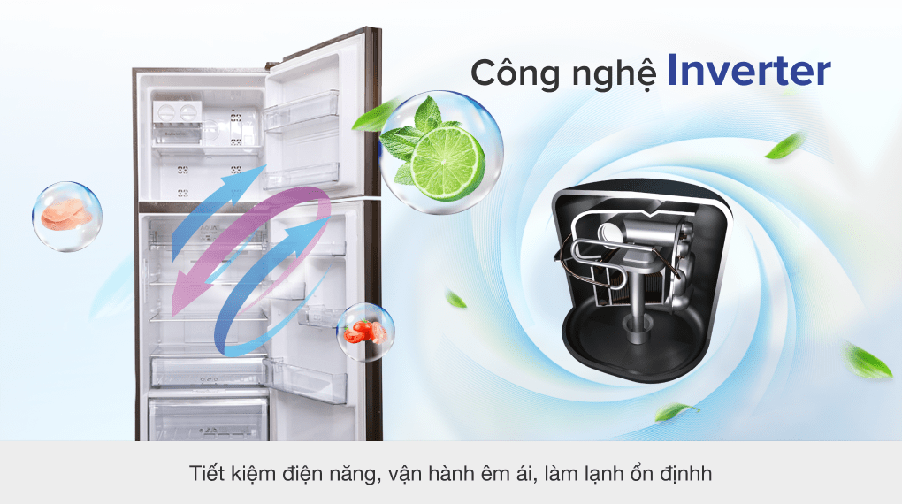 Tủ lạnh Aqua Inverter 318 lít AQR-IG356DN GBN