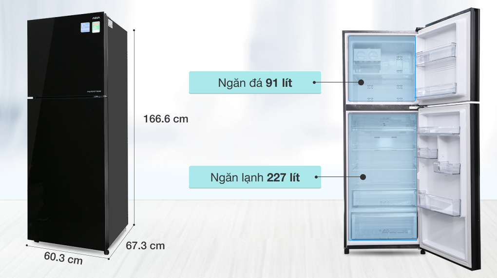 Tủ lạnh Aqua Inverter 318 lít AQR-IG356DN GBN