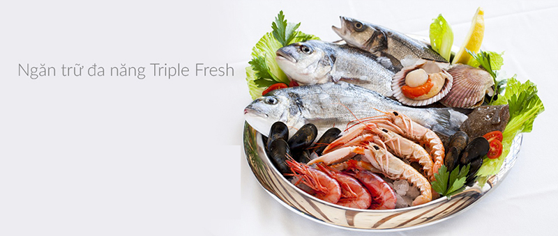 Tiện lợi với ngăn trữ đa chức năng Aqua Triple Fresh