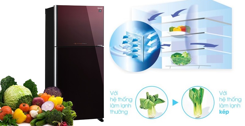Hệ thống làm lạnh kép Hybrid Cooling giúp thực phẩm được làm lạnh đồng đều