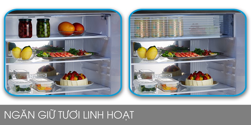 Tiện lợi với thiết kế độc đáo từ ngăn giữ tươi linh hoạt