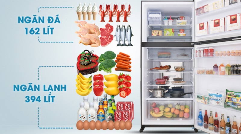 Thoải mái bảo quản thực phẩm với tổng dung tích 613 lít - Tủ lạnh Sharp Inverter 613 lít SJ-XP595PG-BK