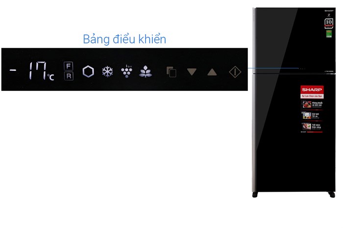 Tủ lạnh Sharp Inverter 556 lít SJ-XP595PG-BK Màu Đen