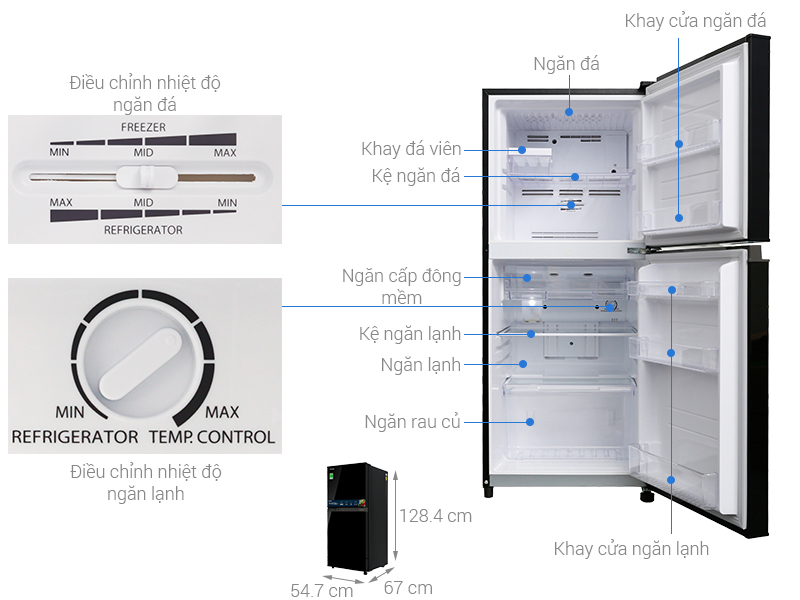 Thông số kỹ thuật Tủ lạnh Toshiba Inverter 171 lít GR-M21VUZ1 UKK