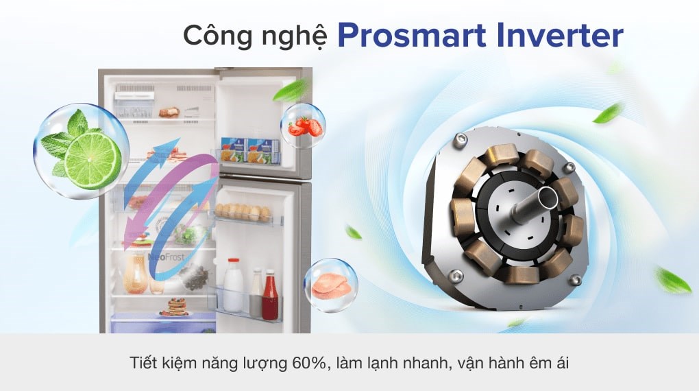 Tủ lạnh Beko Inverter 188 lít RDNT200I50VS