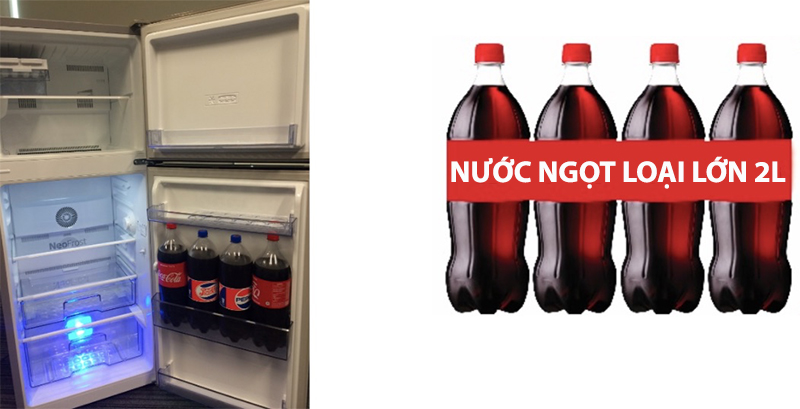 Khay cửa ngăn lạnh lớn chứa được 4 chai nước ngọt loại 2 lít Khay cửa ngăn lạnh lớn chứa được 4 chai nước ngọt loại 2 lít