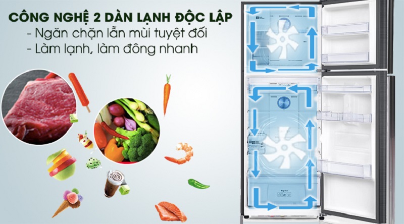 Duy trì ổn định nhiệt độ mỗi ngăn với công nghệ làm lạnh độc lập - Tủ lạnh Samsung Inverter 360 lít RT35K5982BS/SV Duy trì ổn định nhiệt độ mỗi ngăn với công nghệ làm lạnh độc lập - Tủ lạnh Samsung Inverter 360 lít RT35K5982BS/SV