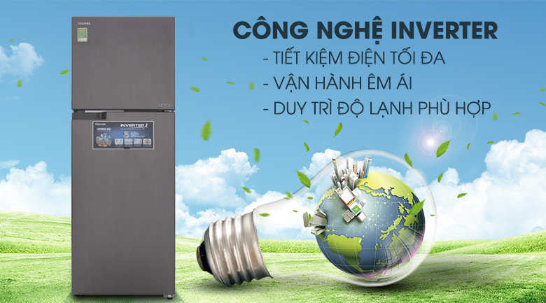 Tiết kiệm điện hơn với công nghệ Inverter hiện đại - Tủ lạnh Toshiba Inverter 305 lít GR-A36VUBZ DS 