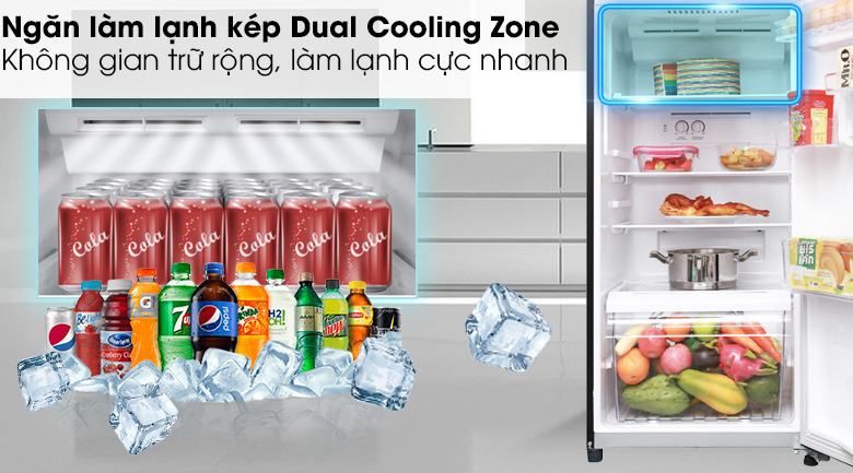 Ngăn làm lạnh kép Dual Cooling Zone - Tủ lạnh Toshiba Inverter 330 lít GR-AG39VUBZ XK