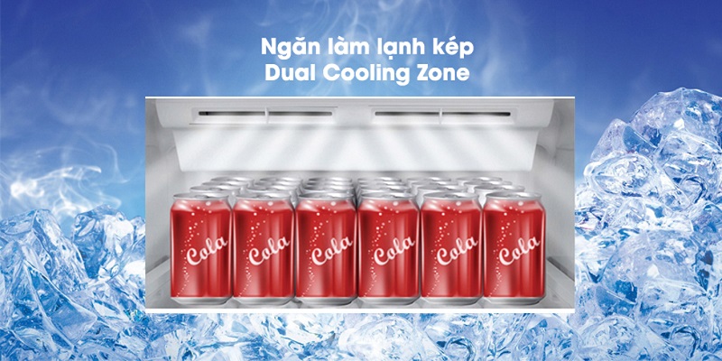Ngăn làm lạnh kép Dual Cooling Zone nhanh chóng làm lạnh món thức uống yêu thích của bạn - Tủ lạnh Toshiba Inverter 359 lít GR-AG41VPDZ XK