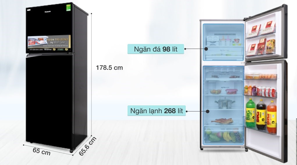 Tủ lạnh Panasonic Inverter 366 lít NR-BL389PKVN