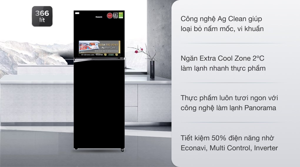 Tủ lạnh Panasonic Inverter 366 lít NR-BL389PKVN