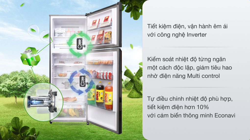 Tủ lạnh Panasonic Inverter 366 lít NR-BL389PKVN