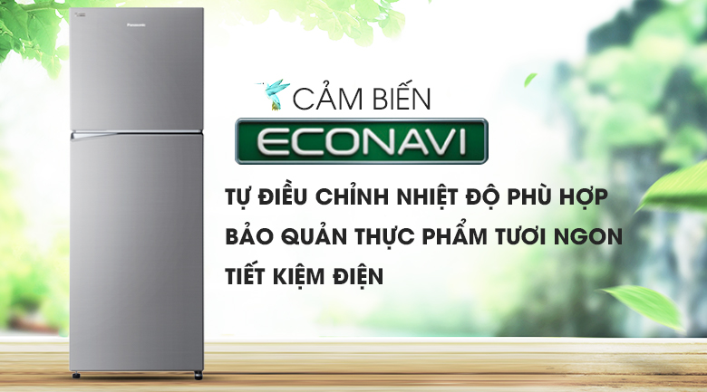 Tiết kiệm điện năng hiệu quả với cảm biến Econavi - Tủ lạnh Panasonic Inverter 366 lít NR-BL389PSVN