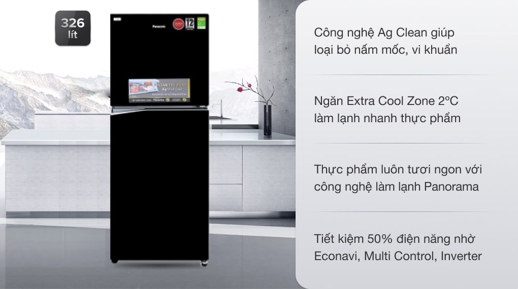 Tủ lạnh Panasonic Inverter 326 lít NR-BL359PKVN