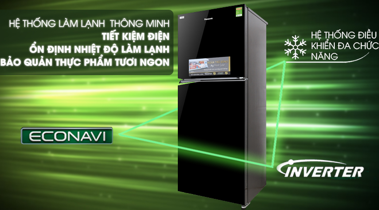 Hệ thống làm lạnh thông minh siêu tiết kiệm điện Đánh giá tổng quan tủ lạnh Panasonic Inverter 326 lít NR-BL359PKVN siêu tiết kiệm điện > Hệ thống làm lạnh thông minh siêu tiết kiệm điện