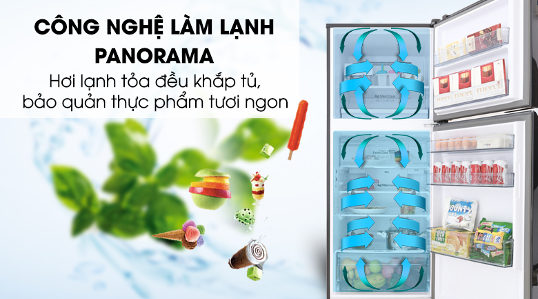 Công nghệ làm lạnh Panorama làm lạnh hiệu quả Đánh giá tổng quan tủ lạnh Panasonic Inverter 326 lít NR-BL359PKVN siêu tiết kiệm điện > Công nghệ làm lạnh Panorama làm lạnh hiệu quả