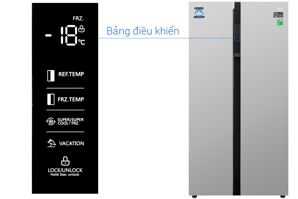 Tủ lạnh Midea Inverter 530 lít MRC-690SS Màu Xám
