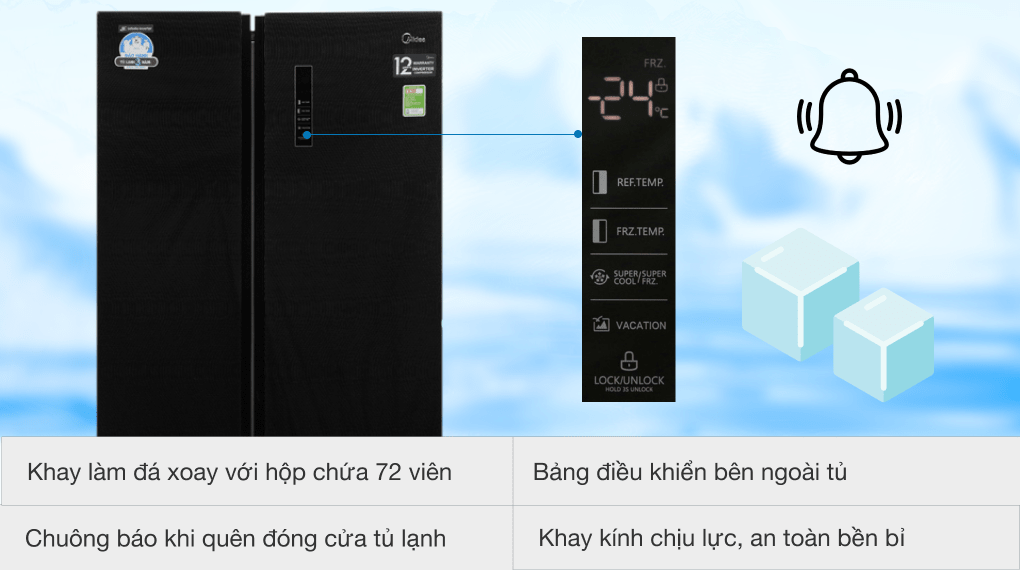 Tủ lạnh Midea Inverter 530 lít MRC-690GS