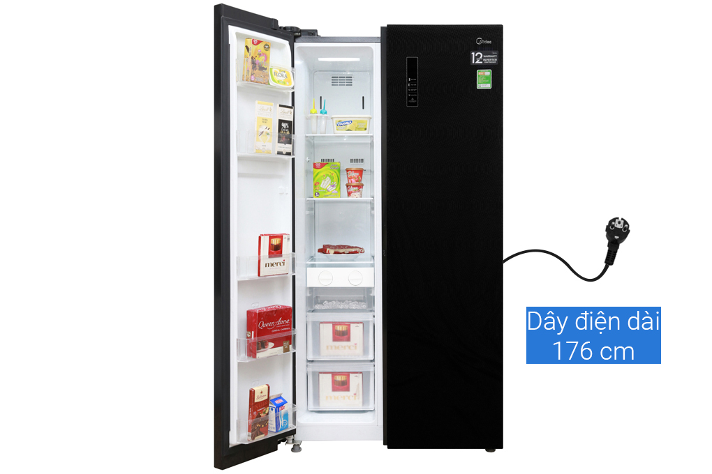 Tủ lạnh Midea Inverter 530 lít MRC-690GS Màu Đen