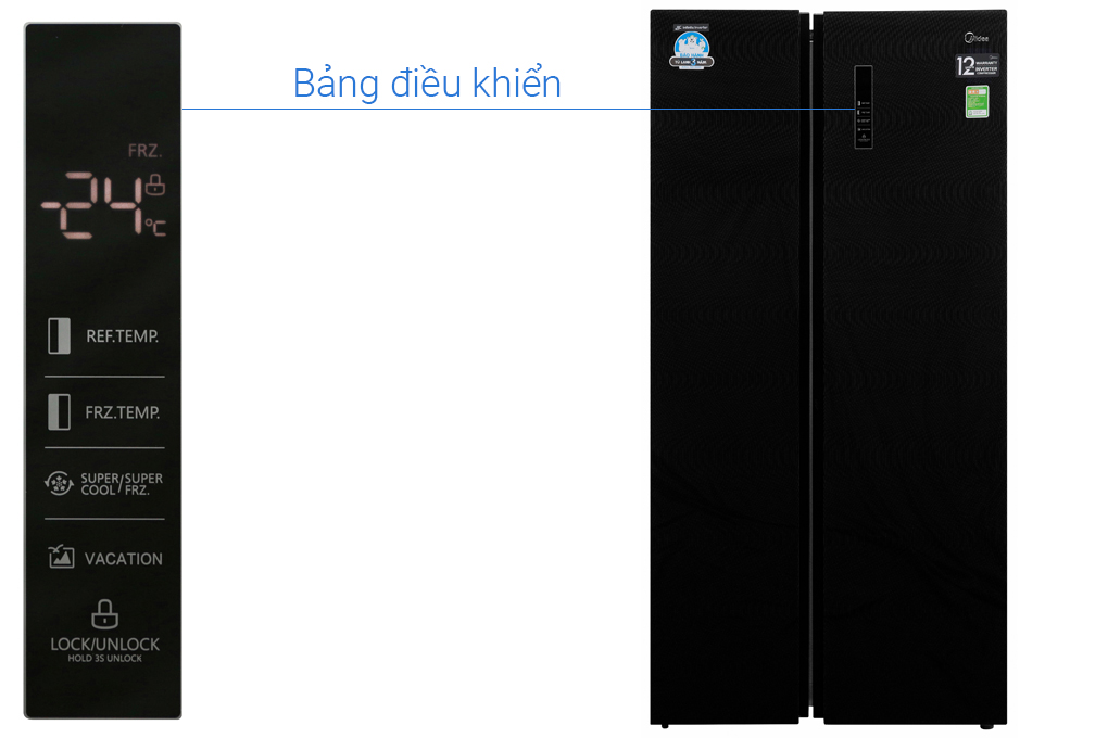 Tủ lạnh Midea Inverter 530 lít MRC-690GS Màu Đen
