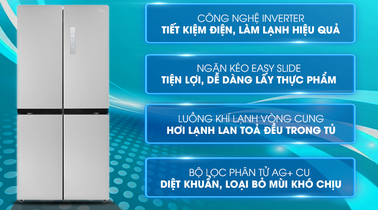 Tủ lạnh Midea Inverter 482 lít MRC-626FWEIS
