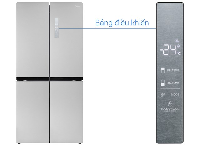 Tủ lạnh Midea Inverter 482 lít MRC-626FWEIS Màu Bạc